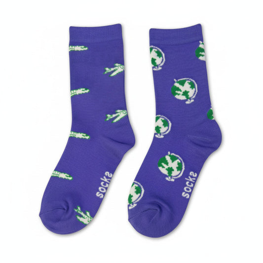 Airplane & Globe Socks (Adult/Unisex)