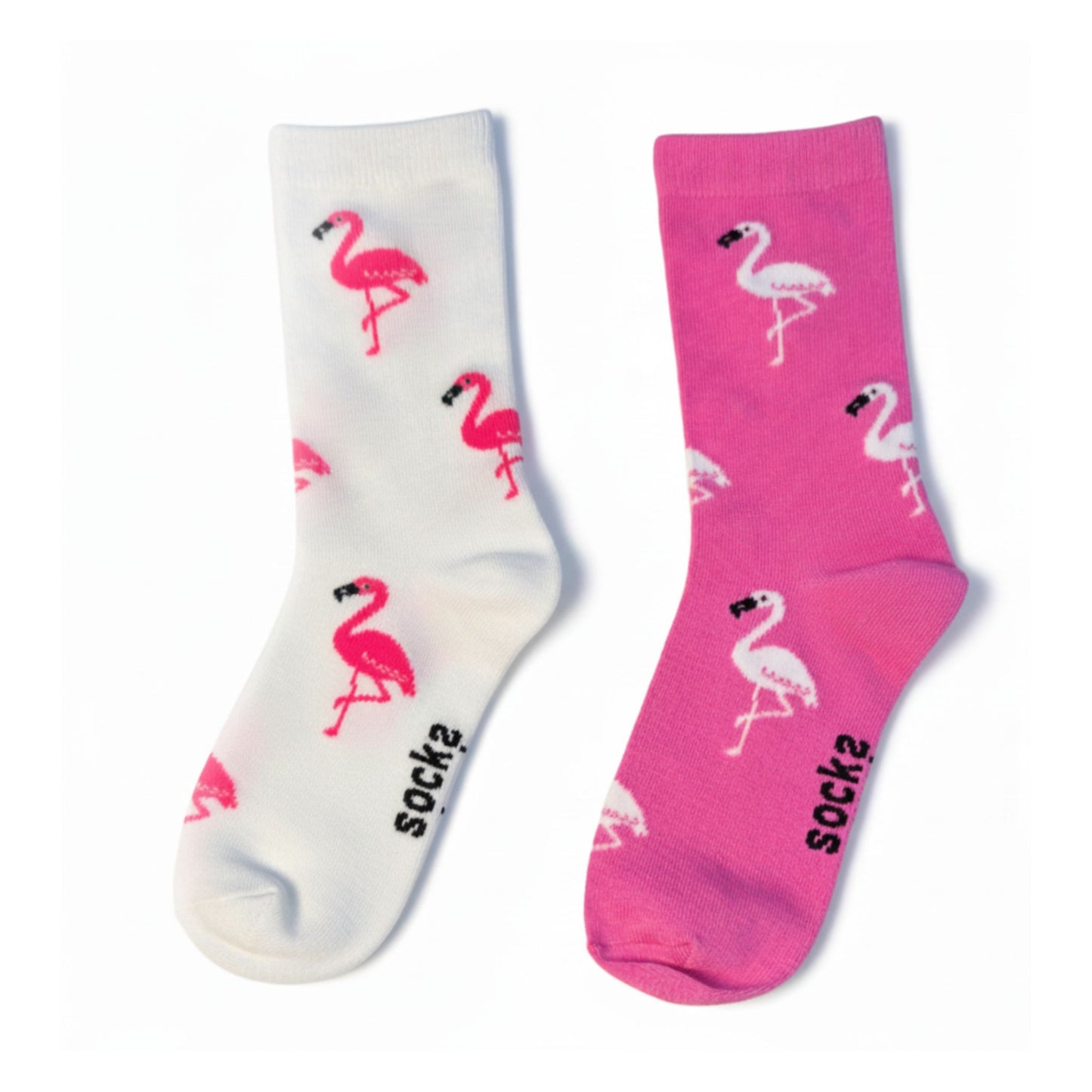 White Flamingo & Pink Flamingo Socks (Adult/Unisex)
