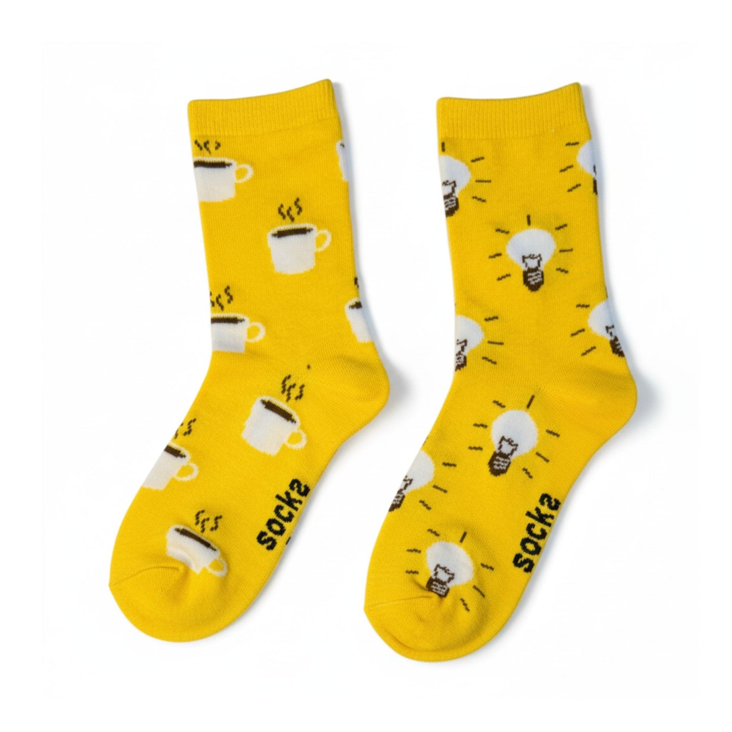 Coffee & Idea Bulb Socks (Adult/Unisex)