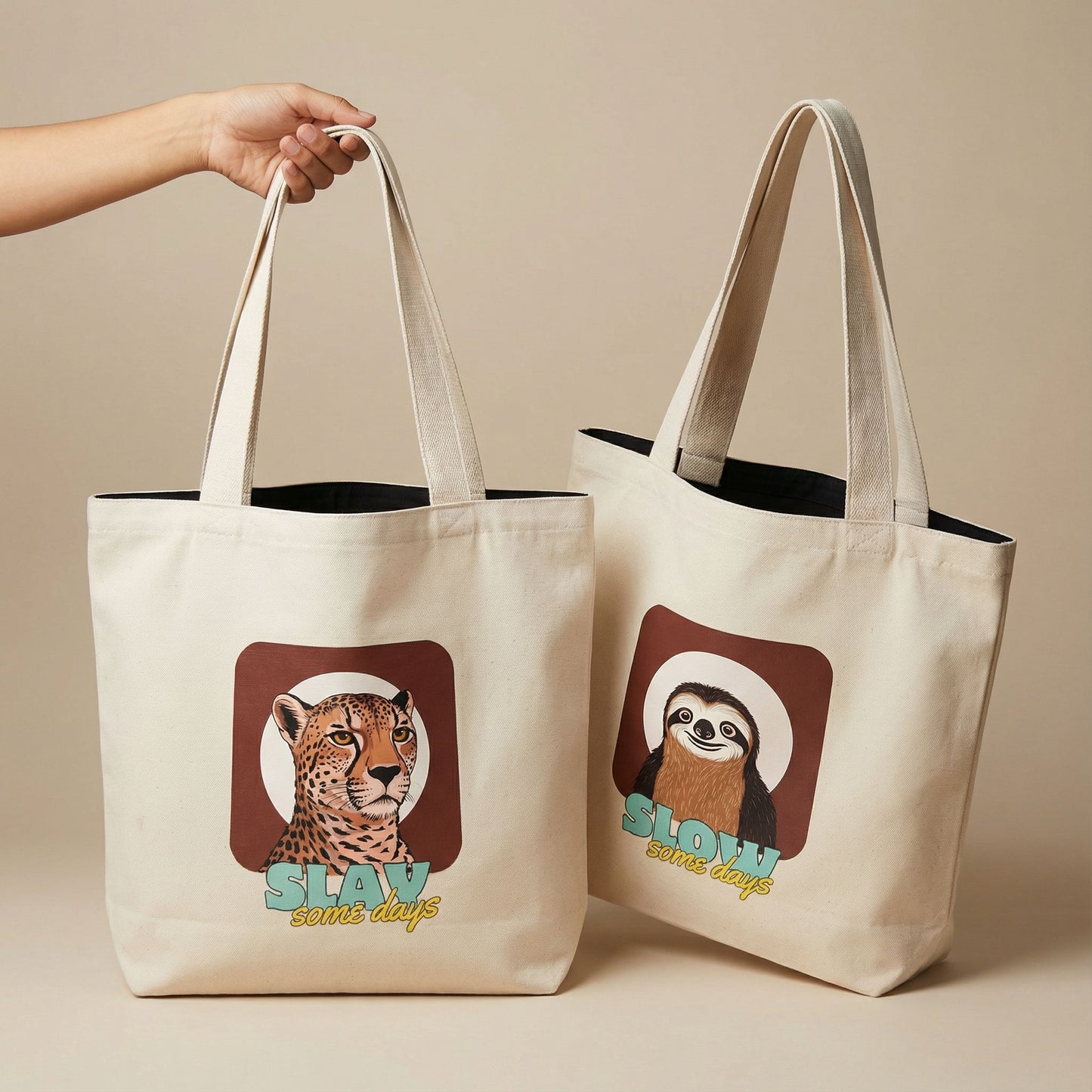 Cheetah & Sloth Tote