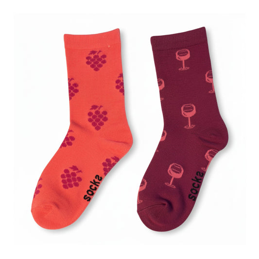 Grape & Wineglass Socks (Adult/Unisex)