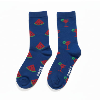 Watermelon & Cocktail Socks (Adult/Unisex)