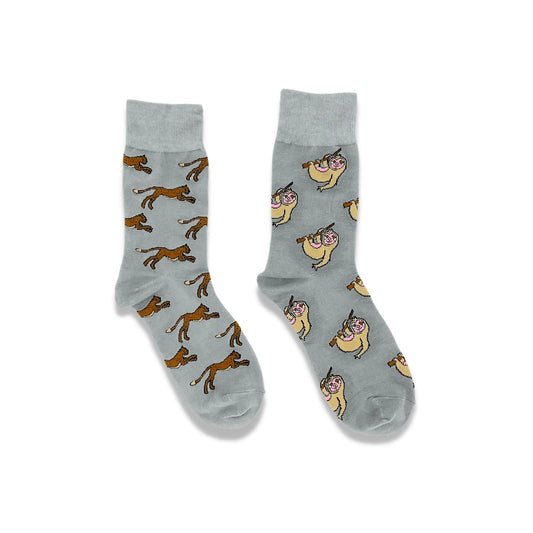 Sloth & Cheetah Socks (Adult/Unisex)