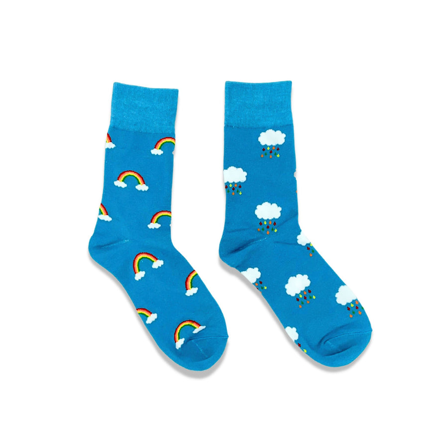 Pocket Socks® Rainbows on Blue –