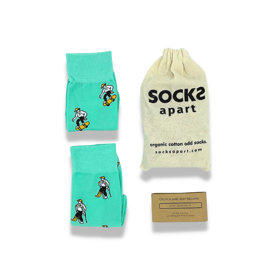 Skateboard socks. Organic cotton socks,, socks apart. socks with pouch